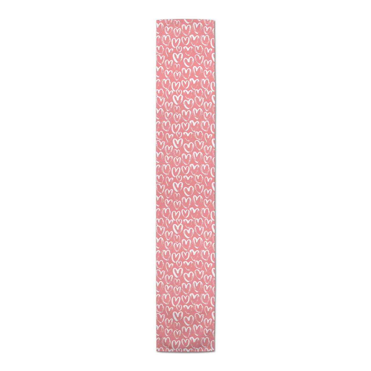72&#x22; Valentine&#x27;s Day Scribble Heart Table Runner